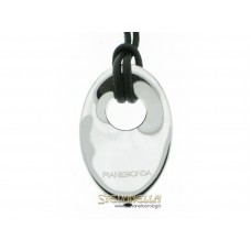 PIANEGONDA collana pendente argento ovale e cordino nero referenza CA010312 